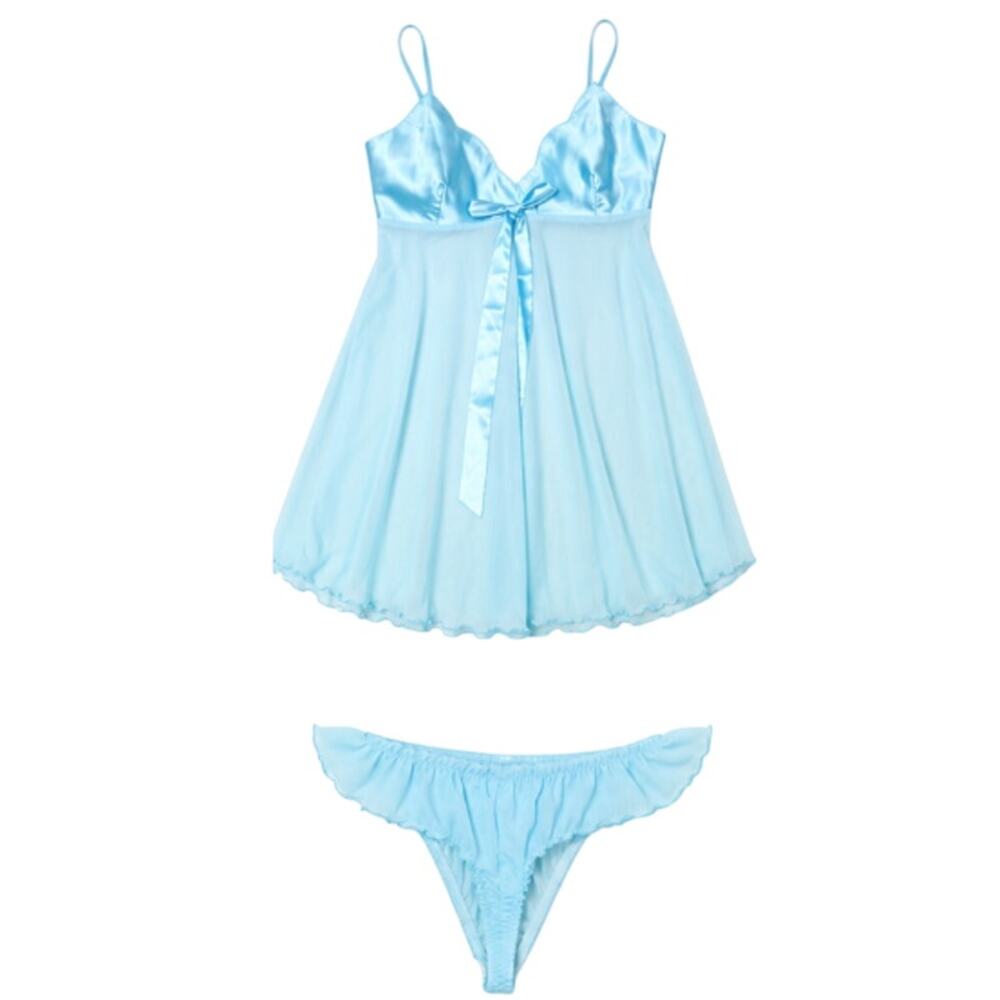 Victoria's Secret Babydoll & Panty Set Blue Turquoise NWOT Size S